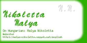 nikoletta malya business card